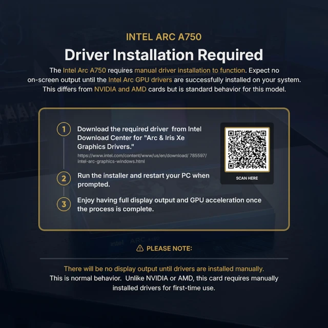 Alt view image 2 of 7 - Intel ARC A750 Limited Edition 8GB GDDR6 21P02J00BA PCIe 4.0 Graphic Card