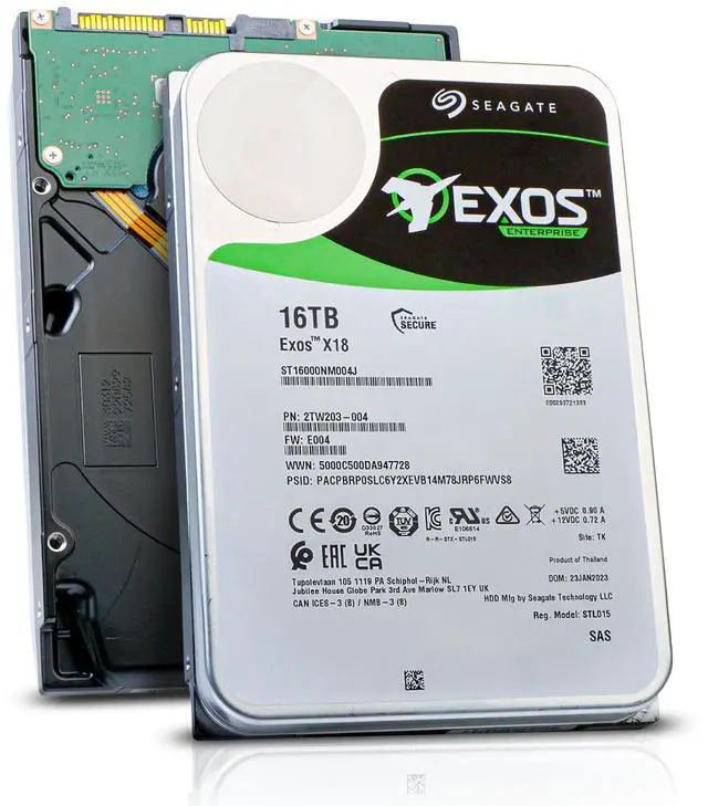 Main image of Seagate Exos X18 16TB ST16000NM004J 7.2k RPM SAS 12 Gb/s 256MB Cache 512e/4Kn 3.5-inch Enterprise Hard Drive