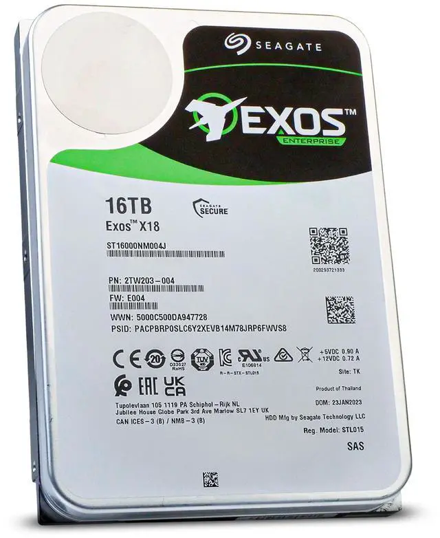 Alt view image 5 of 7 - Seagate Exos X18 16TB ST16000NM004J 7.2k RPM SAS 12 Gb/s 256MB Cache 512e/4Kn 3.5-inch Enterprise Hard Drive