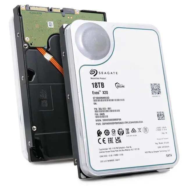 Alt view image 7 of 13 - Seagate Exos X20 18TB SATA 6Gb/s 3.5" Enterprise Hard Drive - ST18000NM003D