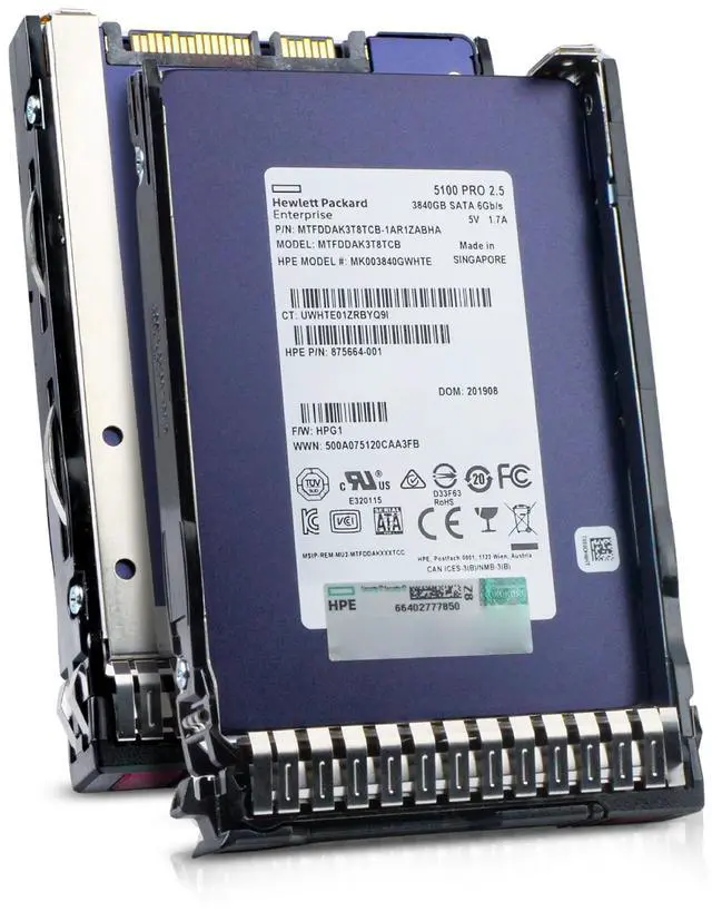 Main image of HP Generation 8 MK003840GWHTE 875664-001 3.84TB 2.5 DWPD SATA 6Gb/s 3D TLC 2.5in Enterprise Solid State Drive