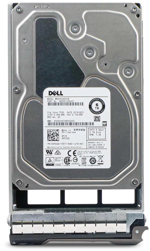Alt view image 2 of 7 - Dell G13 0KP22D 6TB 7.2K RPM SATA 6Gb/s 512e 3.5" Enterprise PowerEdge Hard Drive