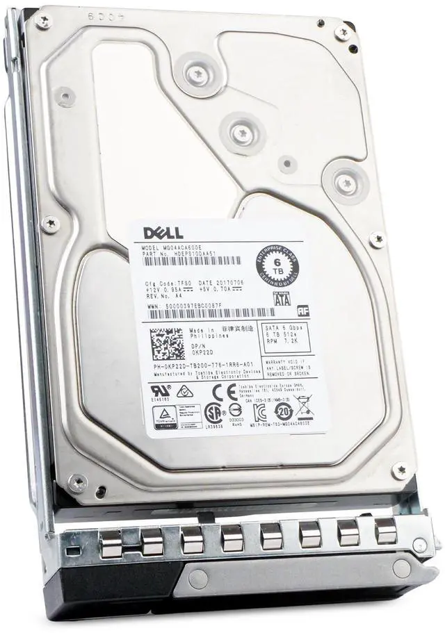 Alt view image 7 of 7 - Dell G14 0KP22D 6TB 7.2K RPM SATA 6Gb/s 512e 3.5" Enterprise PowerEdge Hard Drive