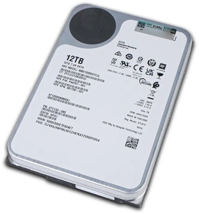 Alt view image 6 of 7 - Seagate/HP Exos X18 ST12000NM002J 12TB 7.2K RPM SATA 6Gb/s 512e 256MB 3.5in Enterprise Hard Drive