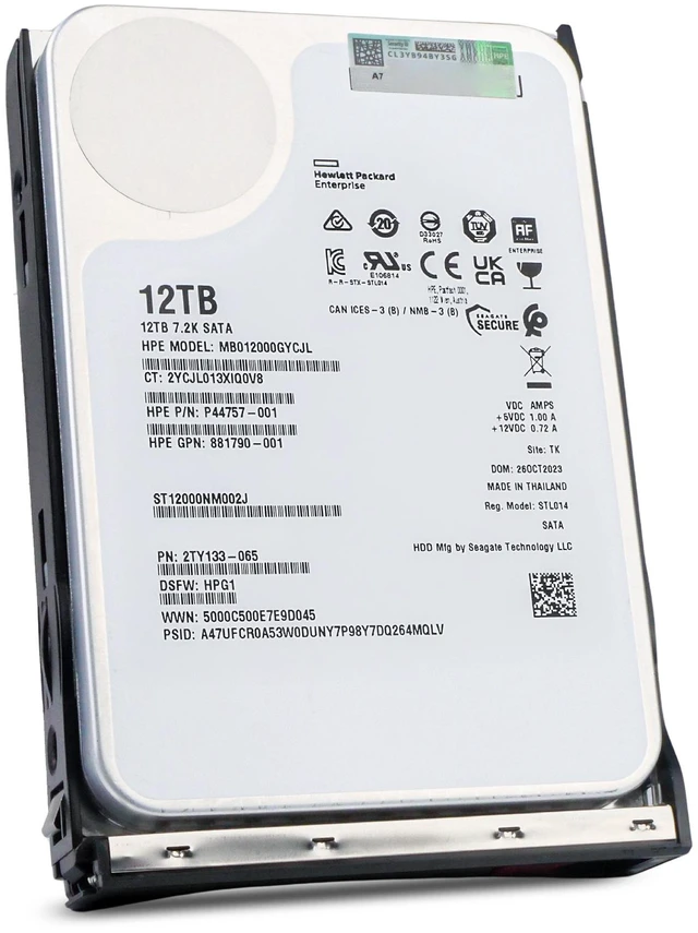 Alt view image 4 of 7 - Seagate/HP Generation 11 MB012000GYCJL P44757-001 12TB 7.2K RPM SATA 6Gb/s 512e 256MB 3.5in Enterprise Hard Drive