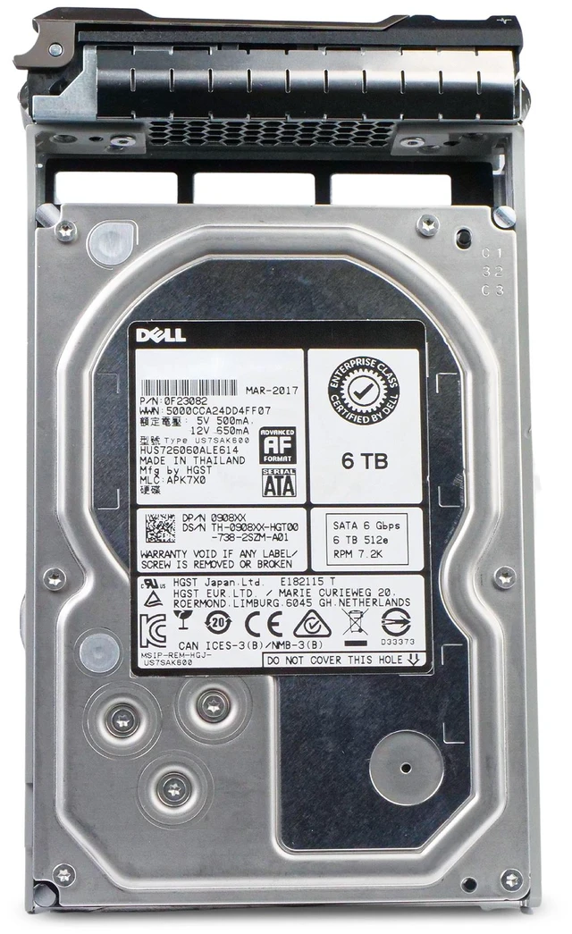 Alt view image 3 of 7 - Dell G13 0908XX 6TB 7.2K RPM SATA 6Gb/s 512e 128MB Cache 3.5in Enterprise Hard Drive
