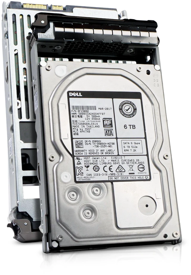Main image of Dell G13 0908XX 6TB 7.2K RPM SATA 6Gb/s 512e 128MB Cache 3.5in Enterprise Hard Drive