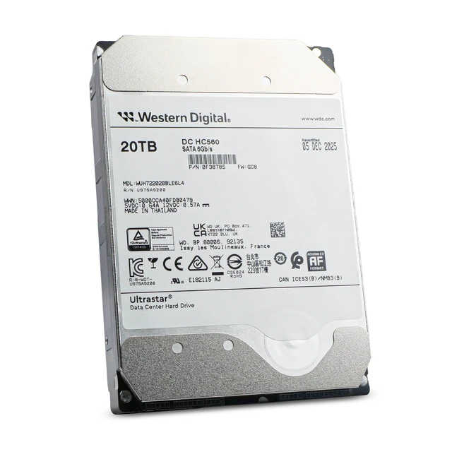 Alt view image 5 of 7 - Western Digital Ultrastar DC HC560 0F38785 20TB Hard Drive 512MB Cache 7200 RPM SATA 6.0Gb/s 512E 3.5" Internal HDD (WUH722020BLE6L4) - OEM