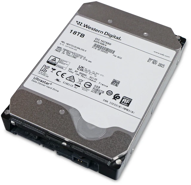 Alt view image 8 of 8 - WD Ultrastar DC HC550 18TB Hard Drive 3.5" Internal 512MB SATA 7200 RPM 512E SE NP3 DC HC550 0F38459 (WUH721818ALE6L4)
