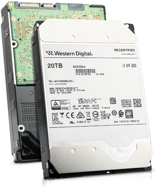 Main image of Western Digital Ultrastar DC HC560 WUH722020BLE6L1 0F38784 20TB 7.2K RPM SATA 6Gb/s 512e 512MB 3.5in Enterprise Hard Drive