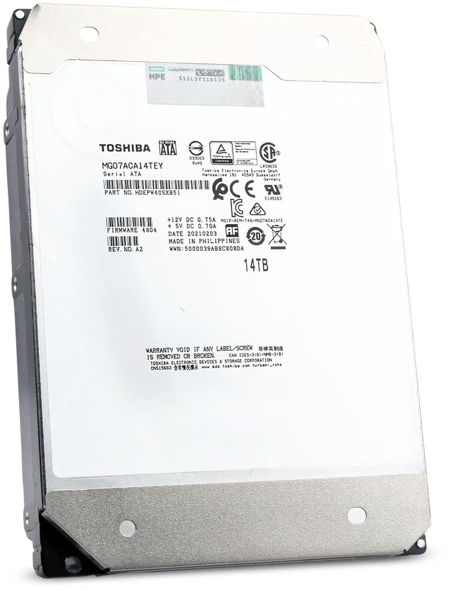 Alt view image 5 of 7 - Toshiba MG07 MG07ACA14TEY 14TB 7.2K RPM SATA 6Gb/s 512e 3.5in Enterprise Hard Drive