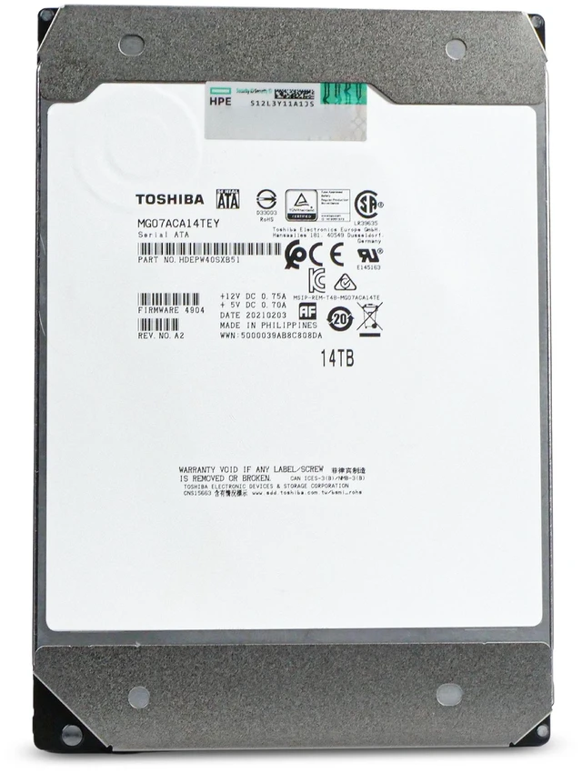 Alt view image 3 of 7 - Toshiba MG07 MG07ACA14TEY 14TB 7.2K RPM SATA 6Gb/s 512e 3.5in Enterprise Hard Drive