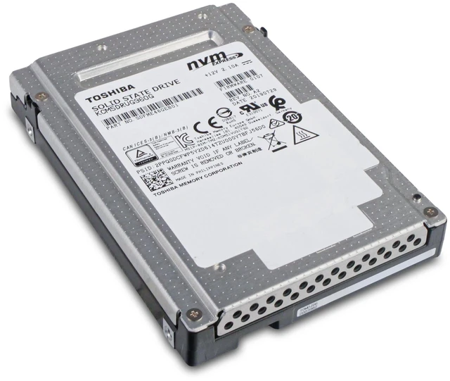 Alt view image 14 of 14 - Toshiba CM5-R 960GB KCM5DRUG960G PCIe Gen 3.0 x4 4GB/s 3D TLC U.2 NVMe 2.5" SSD