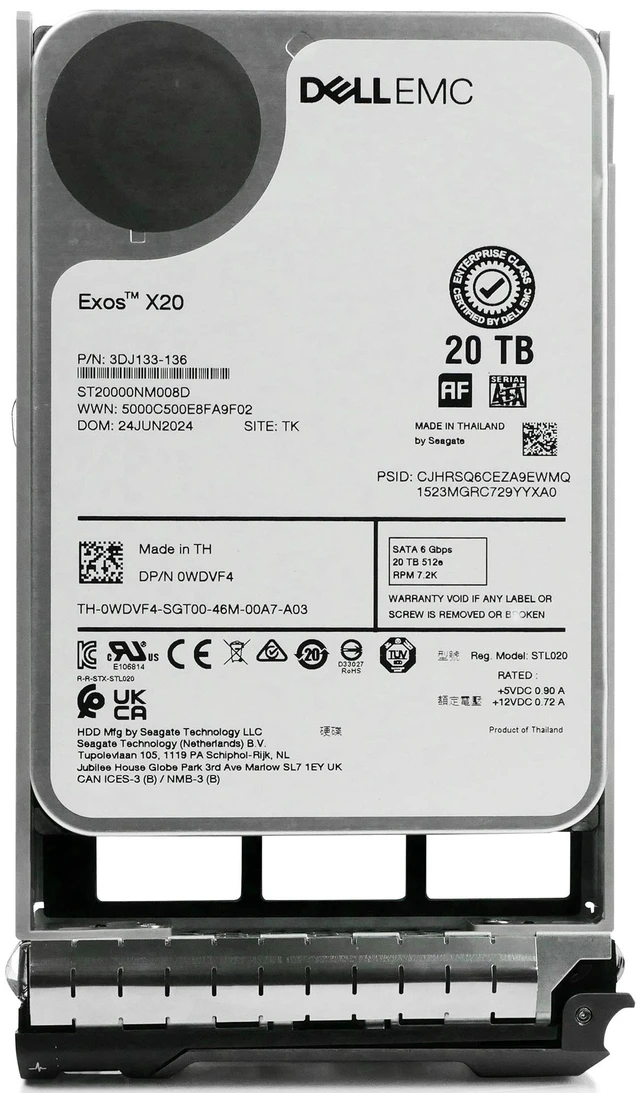 Alt view image 2 of 7 - Dell G13 0WDVF4 20TB 7.2K RPM SATA 6Gb/s 512e 256MB Cache 3.5in Enterprise Hard Drive