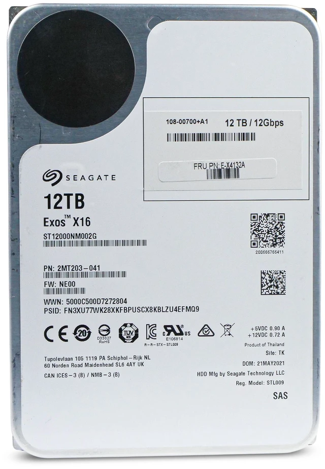 Alt view image 12 of 14 - Seagate Exos X16 12TB 7200 RPM SAS 12Gb/s 3.5" Hard Drive ST12000NM002G