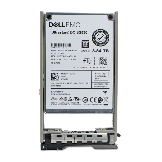 Alt view image 4 of 7 - Dell G13 0YW17N 3.84TB 1 DWPD SAS 12Gb/s 512e 3D TLC 2.5in Read Intensive Enterprise Solid State Drive