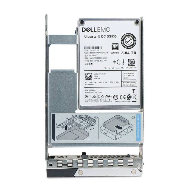 Alt view image 4 of 7 - Dell G14 0YW17N 3.84TB 1 DWPD SAS 12Gb/s 512e 3D TLC Hybrid 3.5in Read Intensive Enterprise Solid State Drive