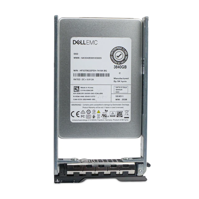 Alt view image 3 of 7 - Dell G13 0D6C0R 3.84TB 1 DWPD SATA 6Gb/s 512e 3D TLC 2.5in Read Intensive Solid State Drive