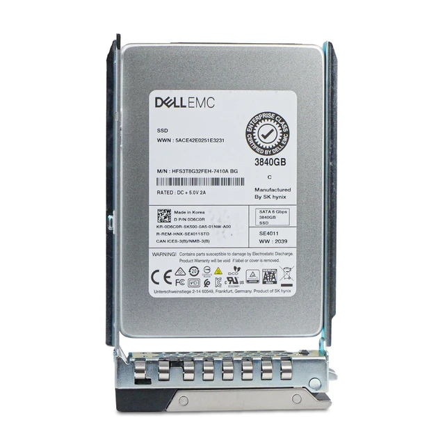 Alt view image 3 of 7 - Dell G14 0D6C0R 3.84TB 1 DWPD SATA 6Gb/s 512e 3D TLC 2.5in Read Intensive Solid State Drive