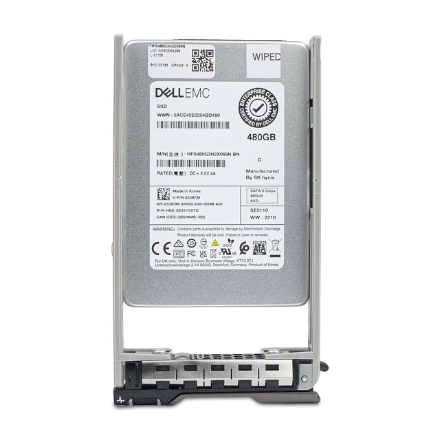 Alt view image 3 of 7 - Dell G13 03397M 480GB 1 DWPD SATA 6Gb/s 3D TLC 2.5in Enterprise Read Intensive Solid State Drive