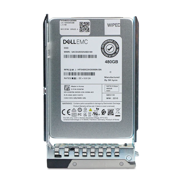 Alt view image 3 of 7 - Dell G14 03397M 480GB 1 DWPD SATA 6Gb/s 3D TLC 2.5in Enterprise Read Intensive Solid State Drive