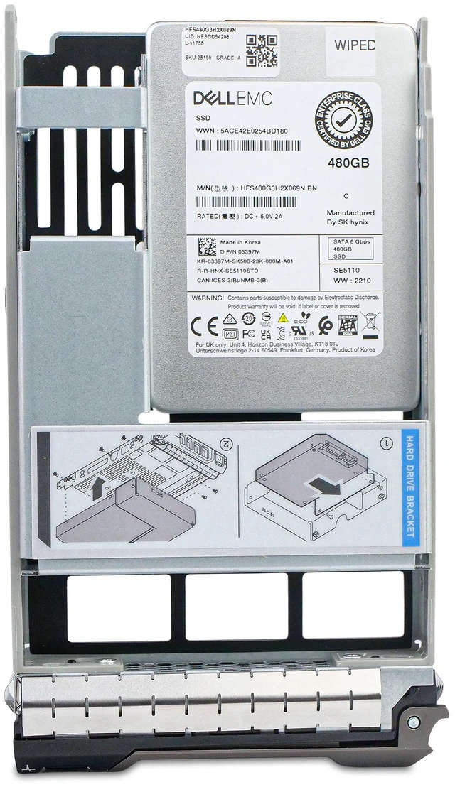 Alt view image 3 of 7 - Dell G13 03397M 480GB 1 DWPD SATA 6Gb/s 3D TLC Hybrid 3.5in Enterprise Read Intensive Solid State Drive