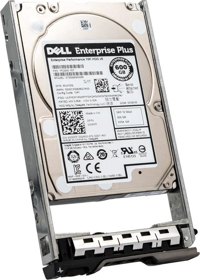 Alt view image 4 of 4 - Dell 600GB 10K RPM SAS 12Gbps 512n 2.5" 13G Hot-plug Hard Drive | Seagate Enterprise Performance 10K HDD v8 ST600MM0088 1FD200-157 | 033KFP 33KFP