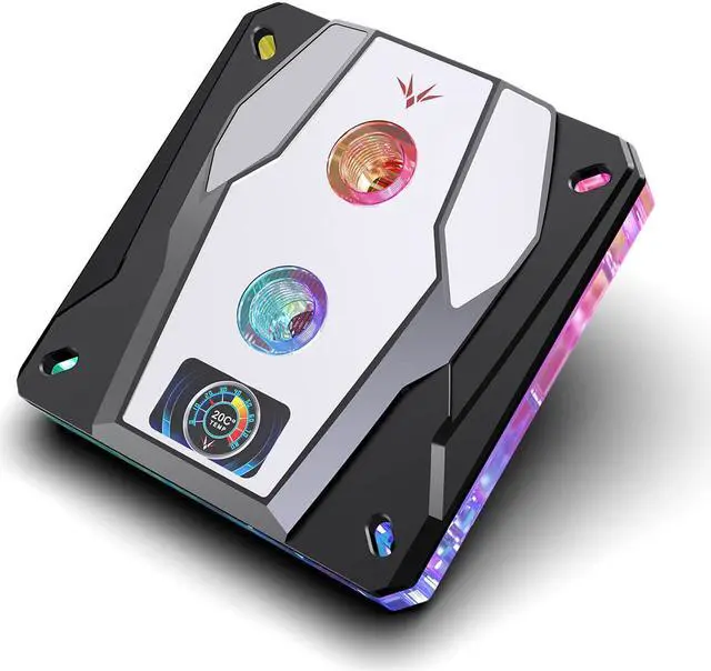 Alt view image 6 of 6 - Granzon GAIS CPU Water Cooling Block w/ Temp Digital Display - Black   w/ 5v Addressable RGB (RBW)(for Intel LGA 115x / LGA1200 / LGA20xx)