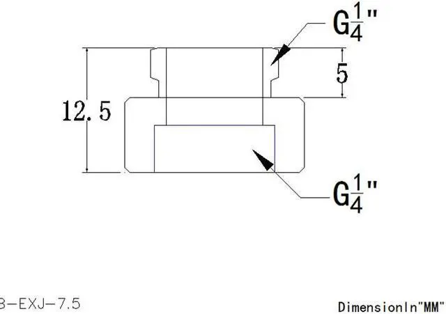Alt view image 2 of 2 - Bykski G 1/4in. Male/Female Extension Coupler - 7.5mm (B-EXJ-7.5)