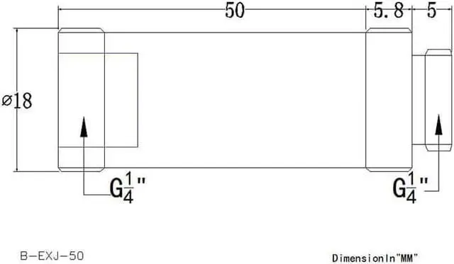 Alt view image 2 of 2 - Bykski G 1/4in. Male/Female Extension Coupler - 50mm (B-EXJ-50)