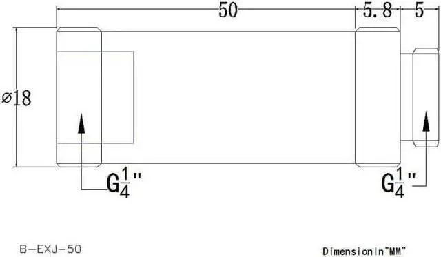 Alt view image 2 of 2 - Bykski G 1/4in. Male/Female Extension Coupler - 50mm (B-EXJ-50)