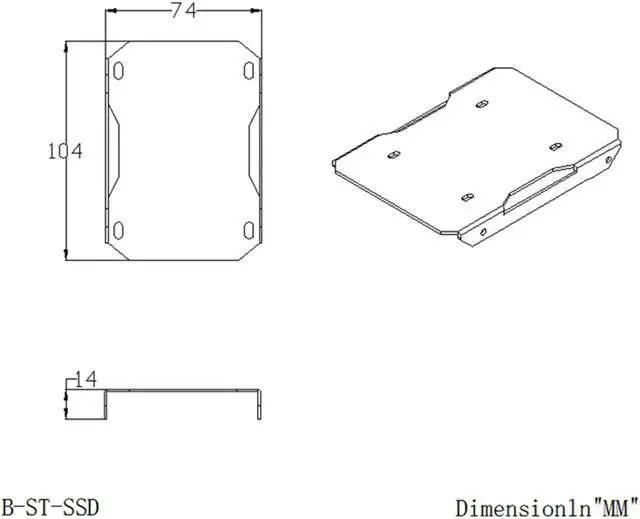 Alt view image 4 of 4 - Bykski Solid State Drive Bracket - Black (B-ST-SSD)
