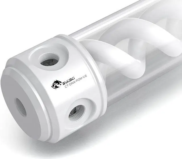 Alt view image 2 of 4 - Bykski 50mm Cylindrical DNA Reservoir - White POM - 190mm w/ 5v A-RGB  (CT-DNA-POM-V2)