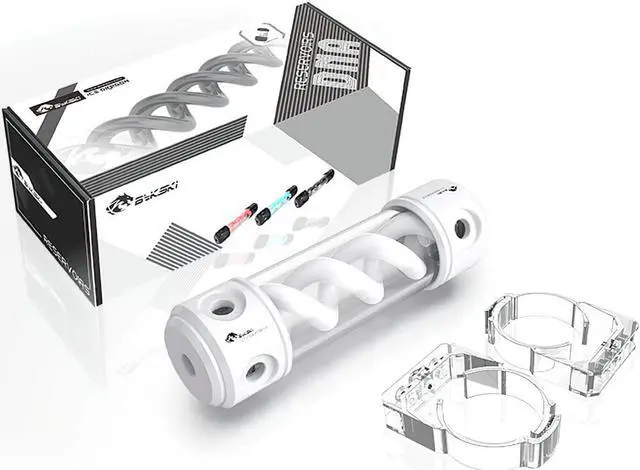 Alt view image 3 of 4 - Bykski 50mm Cylindrical DNA Reservoir - White POM - 190mm w/ 5v A-RGB  (CT-DNA-POM-V2)