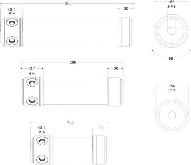 Alt view image 4 of 4 - Bykski 50mm Anodized Aluminum Cylindrical Reservoir - 260mm (CT-AL-V2)
