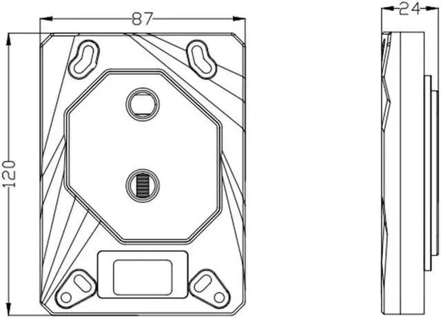 Alt view image 7 of 7 - Bykski CPU-RAY-ON-M CPU Water Cooling Block w/ Temp Digital Display - Black w/ 5v Addressable RGB (RBW)(AM3 / AM4 / AM5/ FM2+)