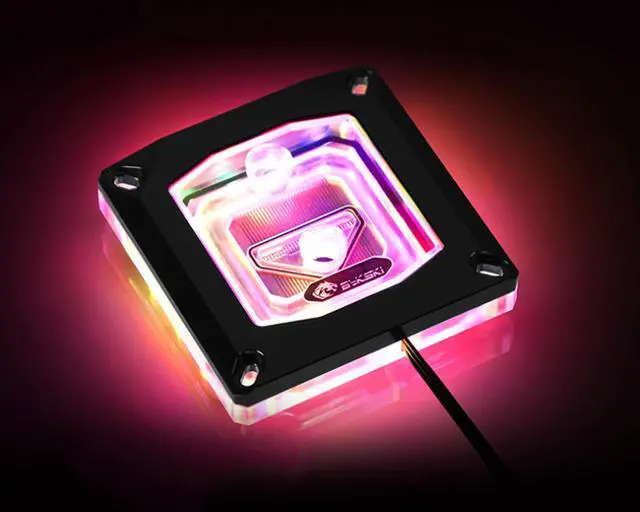 Alt view image 2 of 6 - Bykski CPU-XPR-MK-I-V4 CPU Water Cooling Block - Black w/ 5v Addressable RGB (RBW) (LGA 115x / 20xx)
