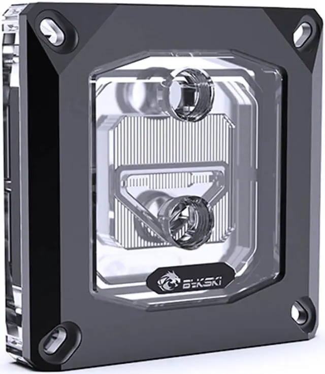 Alt view image 3 of 6 - Bykski CPU-XPR-MK-I-V4 CPU Water Cooling Block - Black w/ 5v Addressable RGB (RBW) (LGA 115x / 20xx)
