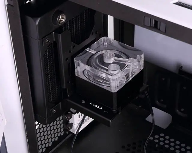 Alt view image 7 of 7 - Bykski 120mm Multi Function 90 Degree Shelf Style Water Cooling Bracket - Black (B-PMFS)