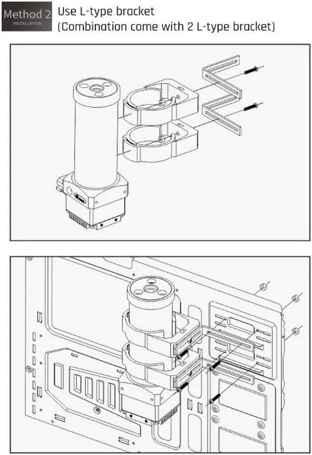 Alt view image 6 of 7 - Bykski DDC CP-PMD3COV-X / 200mm PMMA Reservoir Combo - Black w/ 5v A-RGB LED