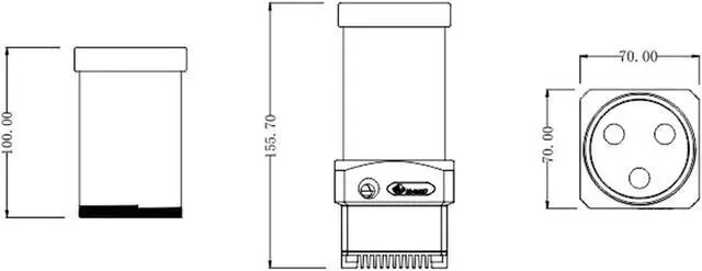 Alt view image 5 of 7 - Bykski DDC CP-PMD3COV-X / 100mm PMMA Reservoir Combo - Black w/ 5v A-RGB LED