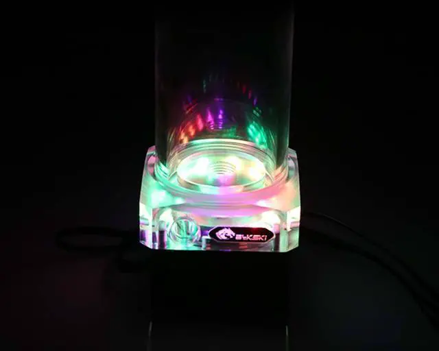 Alt view image 2 of 7 - Bykski DDC CP-PMD3COV-X / 60mm PMMA Reservoir Combo - Black w/ 5v A-RGB LED