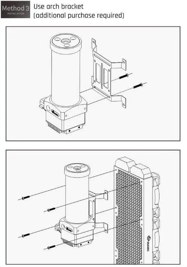 Alt view image 7 of 7 - Bykski DDC CP-PMD3COV-X / 60mm PMMA Reservoir Combo - Black w/ 5v A-RGB LED