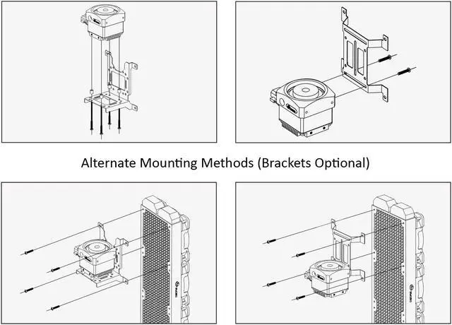 Alt view image 5 of 6 - Bykski DDC Pump w/ Armor and Reservoir Ready Pump Top - Black (CP-PMD3COV-X)