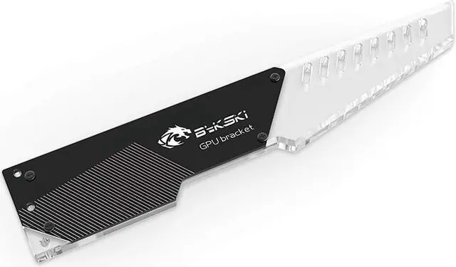 Main image of Bykski Universal PMMA Decorative GPU Support Bracket w/ 5v Addressable RGB (RBW) - Black (B-GPU-VC-X-V2)