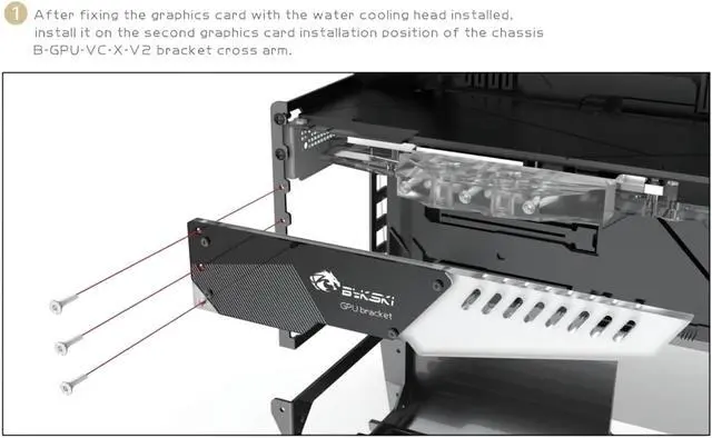 Alt view image 4 of 6 - Bykski Universal PMMA Decorative GPU Support Bracket w/ 5v Addressable RGB (RBW) - Black (B-GPU-VC-X-V2)