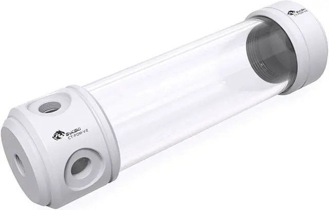 Main image of Bykski 50mm Cylindrical Reservoir - White POM - 200mm Total Length (CT-POM-V2)