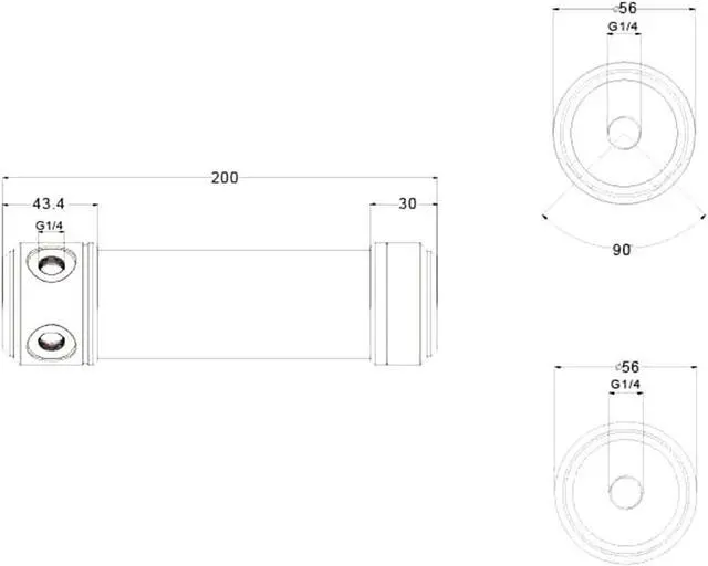 Alt view image 3 of 3 - Bykski 50mm Cylindrical Reservoir - White POM - 200mm Total Length (CT-POM-V2)