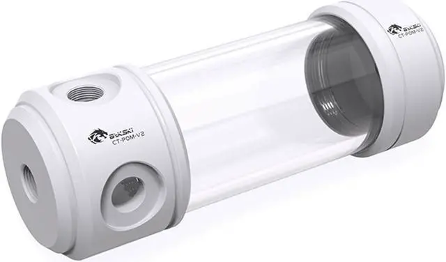 Main image of Bykski 50mm Cylindrical Reservoir - White POM - 150mm Total Length (CT-POM-V2)
