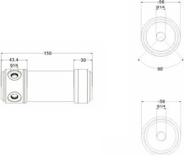 Alt view image 3 of 3 - Bykski 50mm Cylindrical Reservoir - White POM - 150mm Total Length (CT-POM-V2)